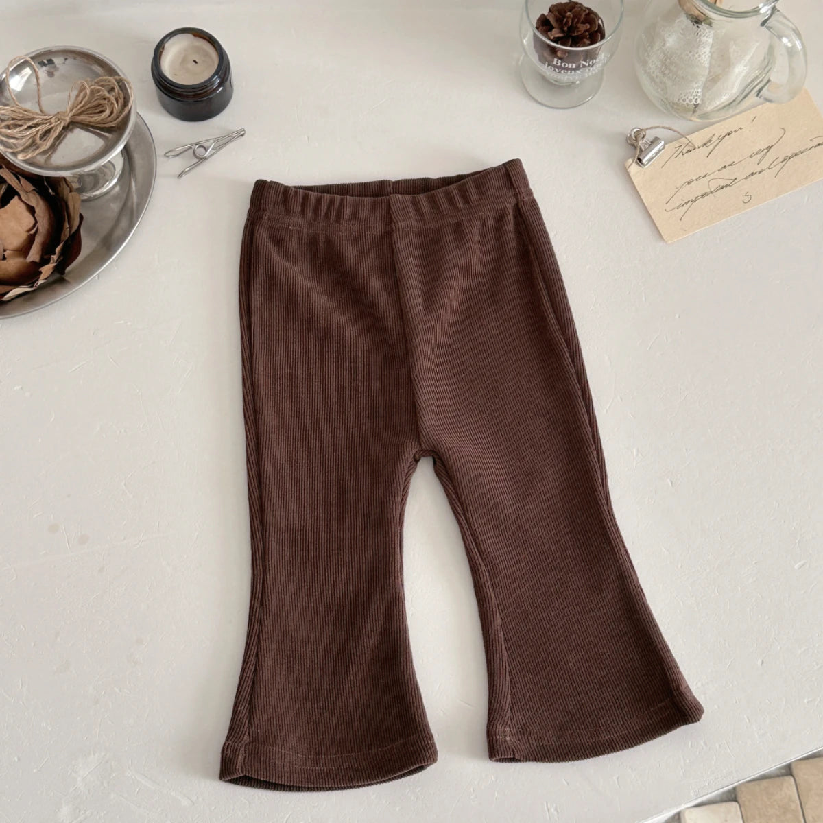 Baby Trousers Spring Loose Solid Color Bell Bottom Pants Newborn Girl Stretch Trousers Autumn Toddler Girl Clothes