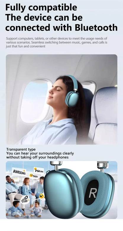 Original Over-Ear Wireless Bluetooth Headphones Noise Cancelling Microphone Gaming Head  Mounted Earphones Supports TF Card