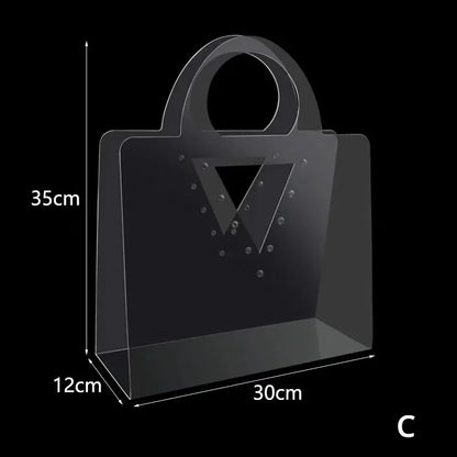 4-20PCS Flower Bag 50 Silk Clear PET Tote Bag Valentine's Day Transparent Gift Bag Simple Internet Popular Flower Packaging Bag