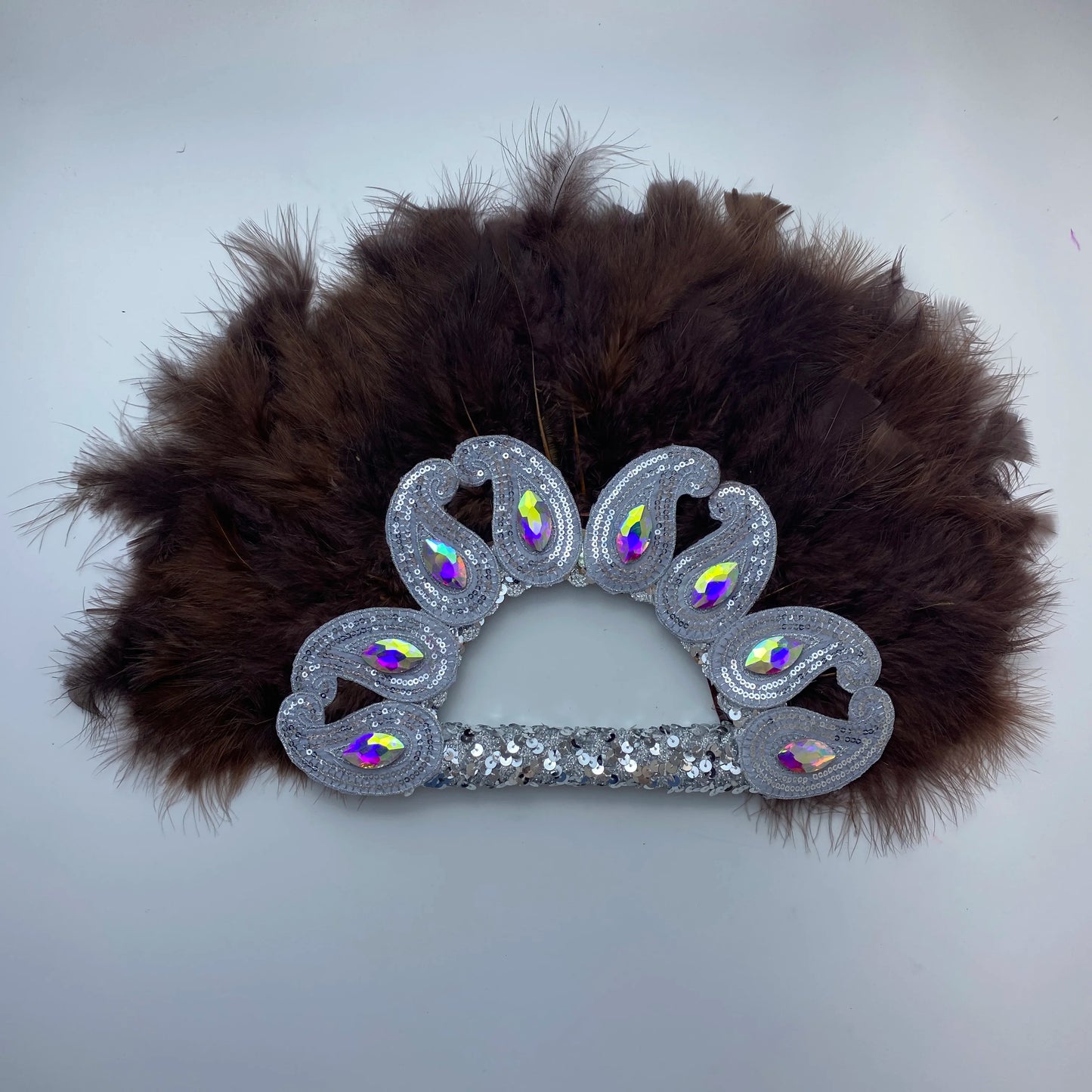 2025 New Design African Turkey Feather Big Fan Ladies Wedding Feather Fan for Bride Double Side Feather Nigerian Feather Handfan