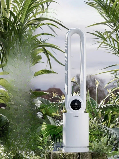 12-Speed Touch Control Bladeless Fan‌ Removable Washable Grille Tip-Over Protection Energy Efficient Cooling Tower Living Rooms