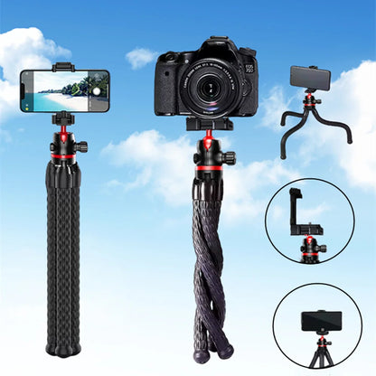 FGCLSY 2025 Flexible Octopus Tripod for iPhone smartphone Camera DSLR 2in1 Design With Phone Holder Side Cold Shoe 1/4'' Screw