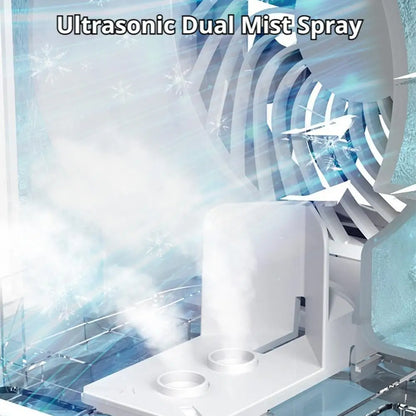 USB Mini Evaporative Air Cooler Desktop Spray Humidifier Fan 900ML Water Tank, Portable Water Cooling Fan for Home Office Use