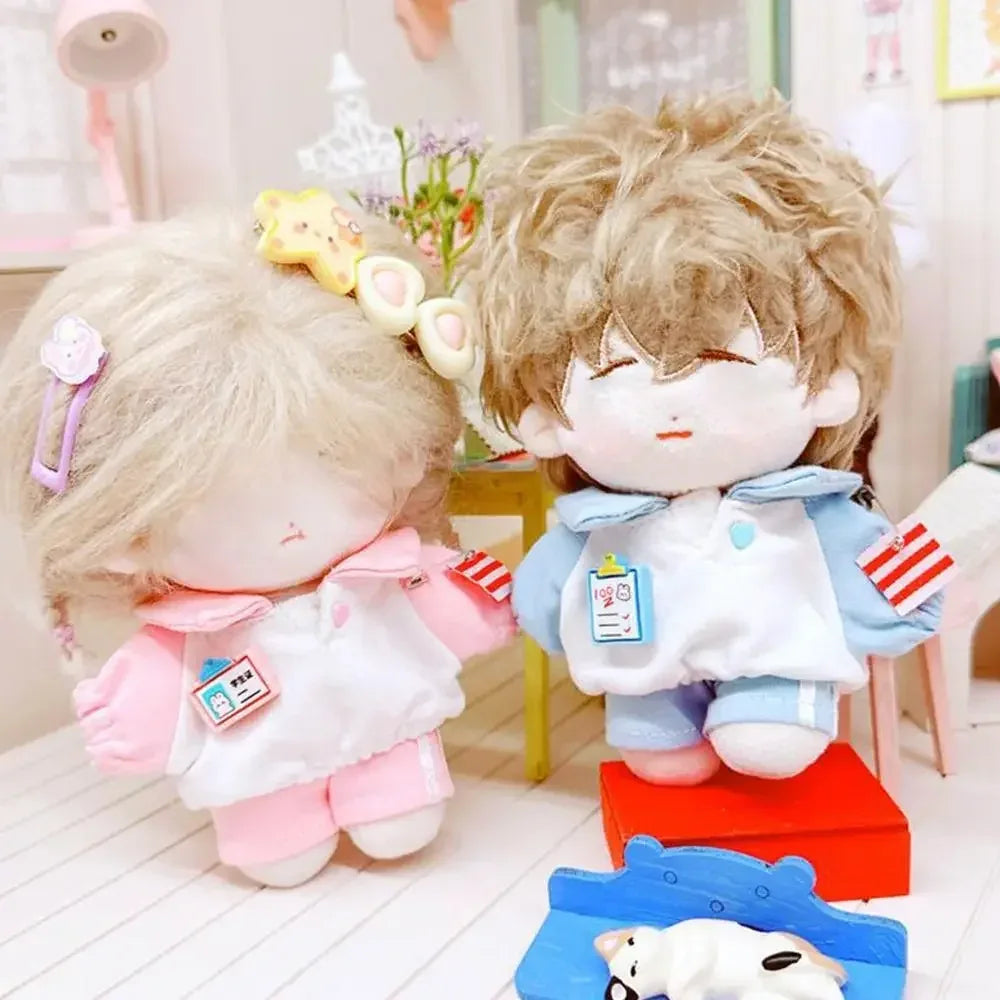 10cm Cotton Doll Clothes Prince Set Autumn Winter Style Starfish Body Wearable Plush Doll Change Retro Skirt Overalls Set