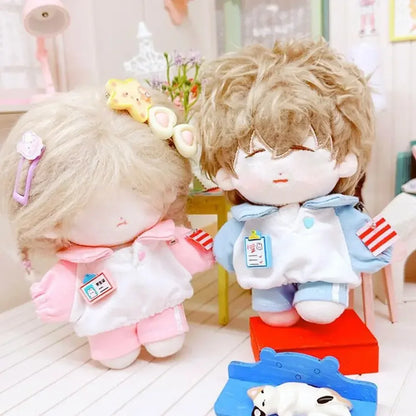 10cm Cotton Doll Clothes Prince Set Autumn Winter Style Starfish Body Wearable Plush Doll Change Retro Skirt Overalls Set
