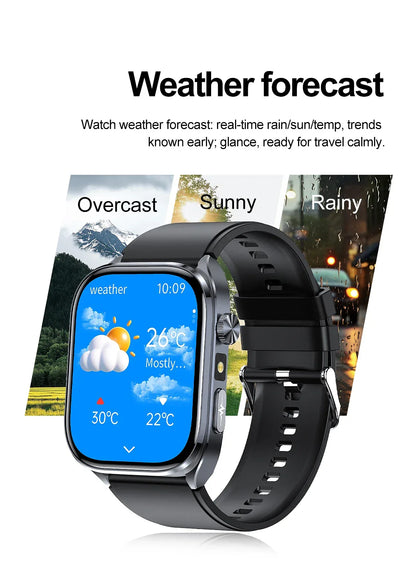 New Uric Acid Blood Lipids AI-GPT ECG Smartwatch Micro Physical Examination Body Analysis Men BT Call LED Flashlight Smartwatch