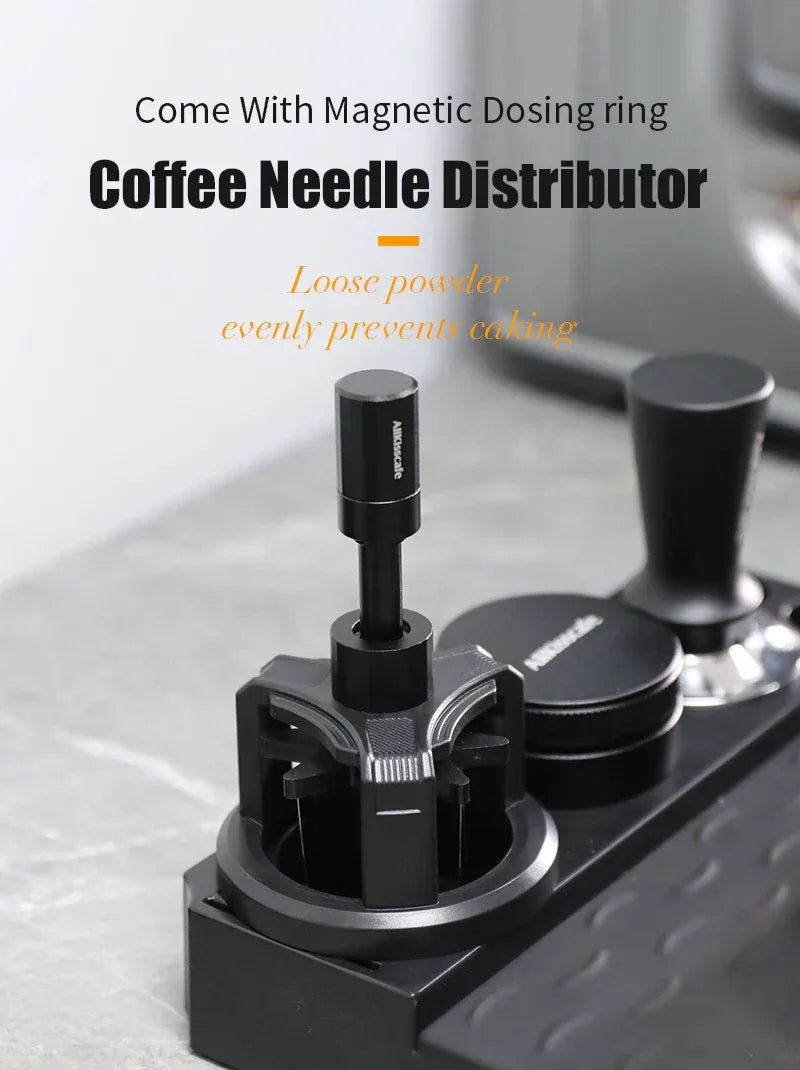 ALIKISSCAFE WDT Tools Rotary 51mm 54mm 58mm Espresso Stirrer Needle Distributor Magnetic Coffee Maker Accessories Barista Tools