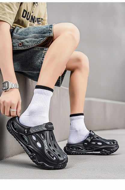 SENMA Summer Men's Thick Bottom Sandals Casual Non-Slip Beach Shoes Comfortable High Elastic EVA Material Men Shoes for Driving