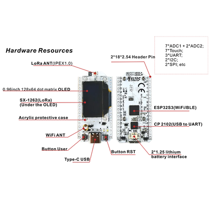 Heltec WiFi LoRa 32 V3 Dev-board with SX1262 and ESP32-S3FN8 Chip OLED, Meshtastic Mesh Network Paxcounter Support Heltec v3
