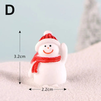 Gift Box Snowman Terrarium Dollhouse Fairy Garden Figures Micro Landscape Ornaments Figurines Christmas Miniature