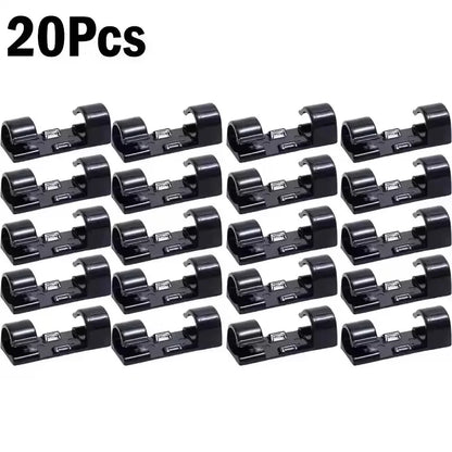 Cable Organizer Clips Wire Holder Self Adhesive Desktop Cord Management for PC Mouse USB Power Cord Fixer Wall Car Home Office