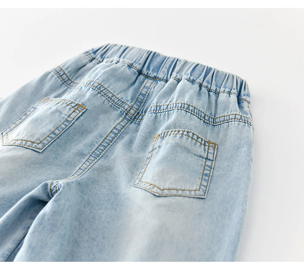 2026 Summer New Baby Thin Denim Shorts Children Casual Pants Boys Girls Loose Jeans Shorts Solid Kids Clothes