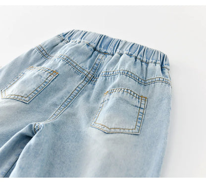 2026 Summer New Baby Thin Denim Shorts Children Casual Pants Boys Girls Loose Jeans Shorts Solid Kids Clothes