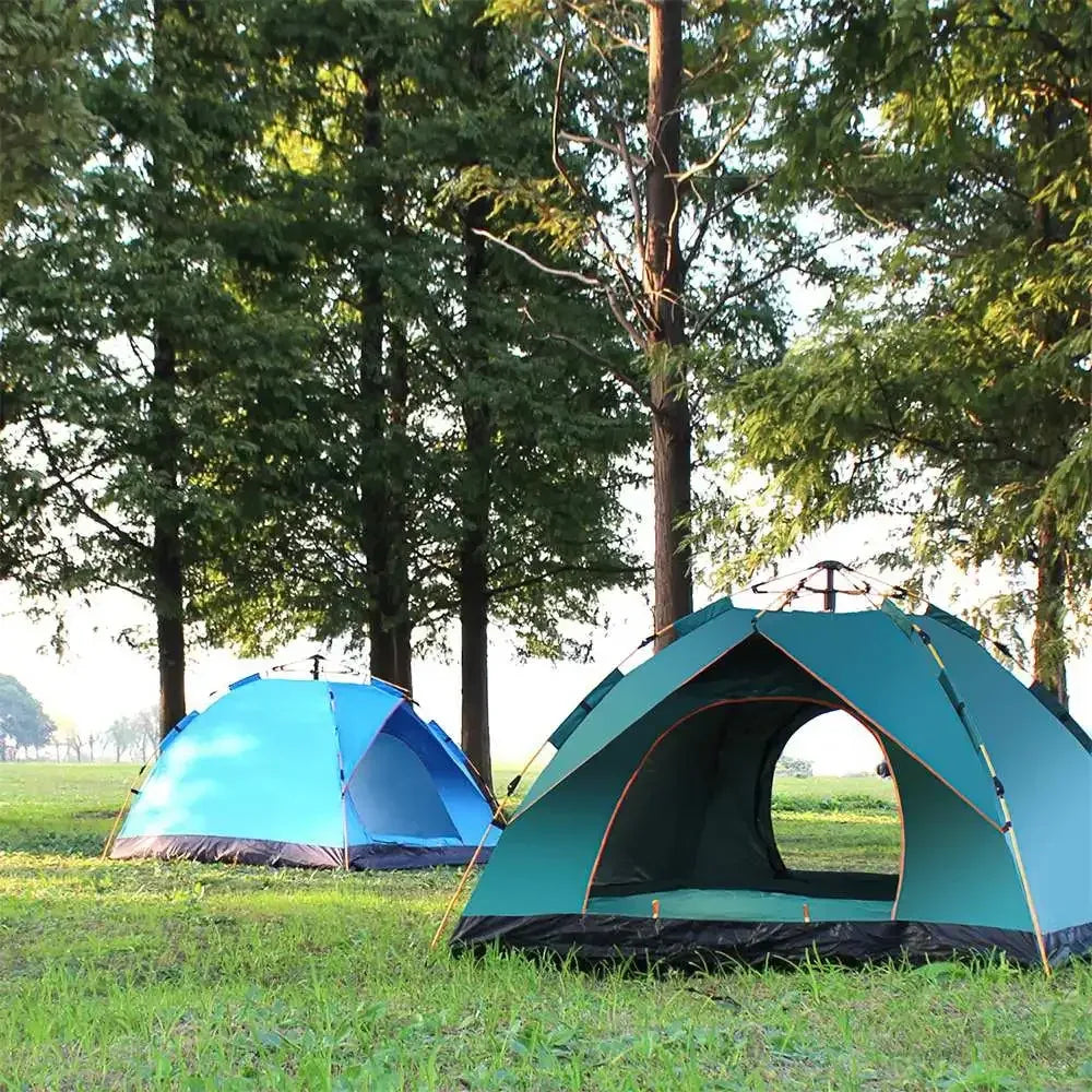 One-click automatic camping tent, double, waterproof roof, double door, outdoor, 2-3