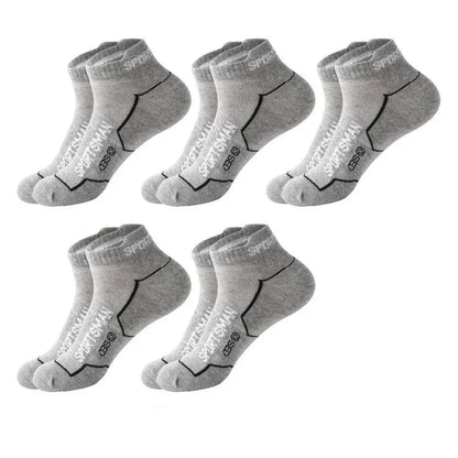 5 Pairs Men's Short Socks Sweat Absorbent and Odorous Basketball Running Sports Socks Breathable Mesh Men's Socks