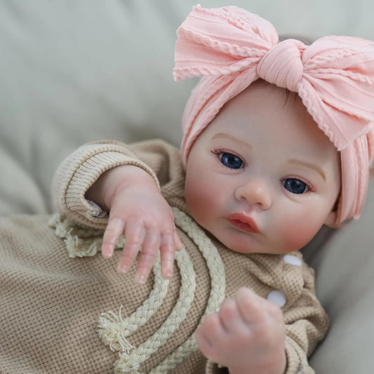 NPK 18inch Meadow Full Vinyl Body Reborn Baby Doll Handmade 3D Skin Visible Veins Collectible Art Doll Ideal Christmas Gift