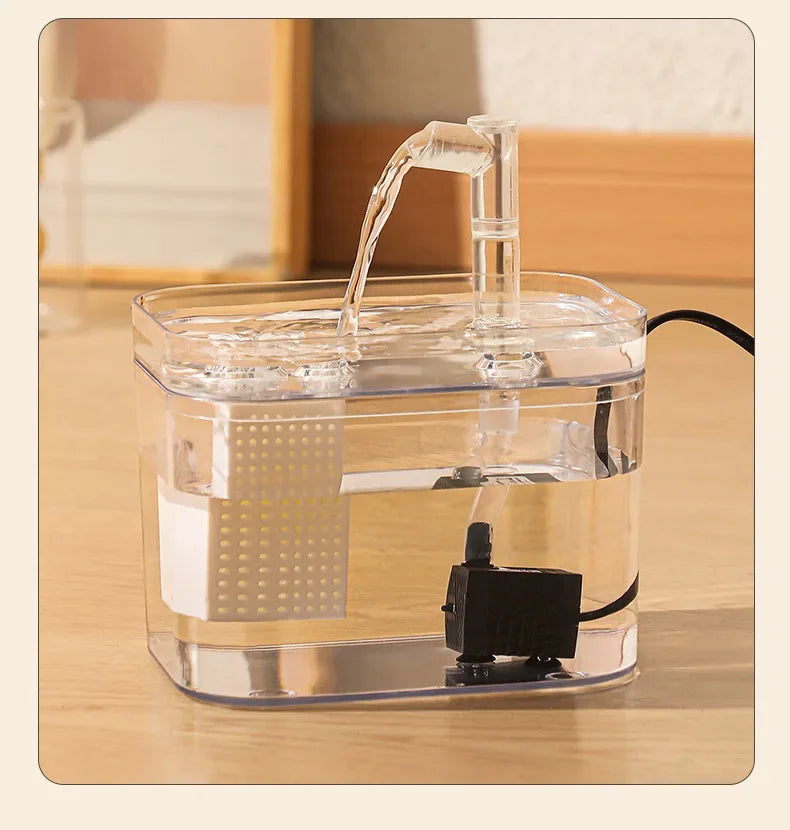 1000ml Automatic Pet Water Fountain Transparent USB Power Cat Water Dispenser for Indoor Dog and Cat Water Feeding Supplies
