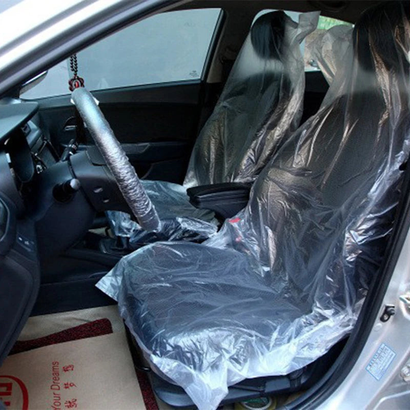 Universal Disposable Car Seat Dust-proof Covers Waterproof Vehicle Car Steering Wheel Cover Protector Car Interior Accessories by PDG ibma