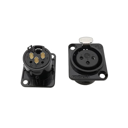 1/2/10Pcs XLR 3 Pin Male Female Panel Mount Chassis Socket Audio Microphone Plug Jack Connector Black