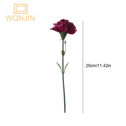 5PCS,Red Carnations Artificial Silk Flowers Bouquet Wedding Party Home Decorations Fake Flowers Photo Props Mother's Day Gift