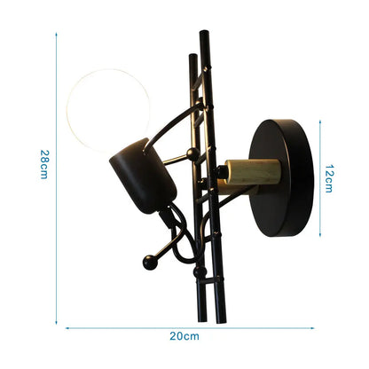 Humanoid Creative Wall Light Modern Simple Little Man Bedside Lamp Sconce Indoor Decor Hanging Lighting for Children Bedroom LED