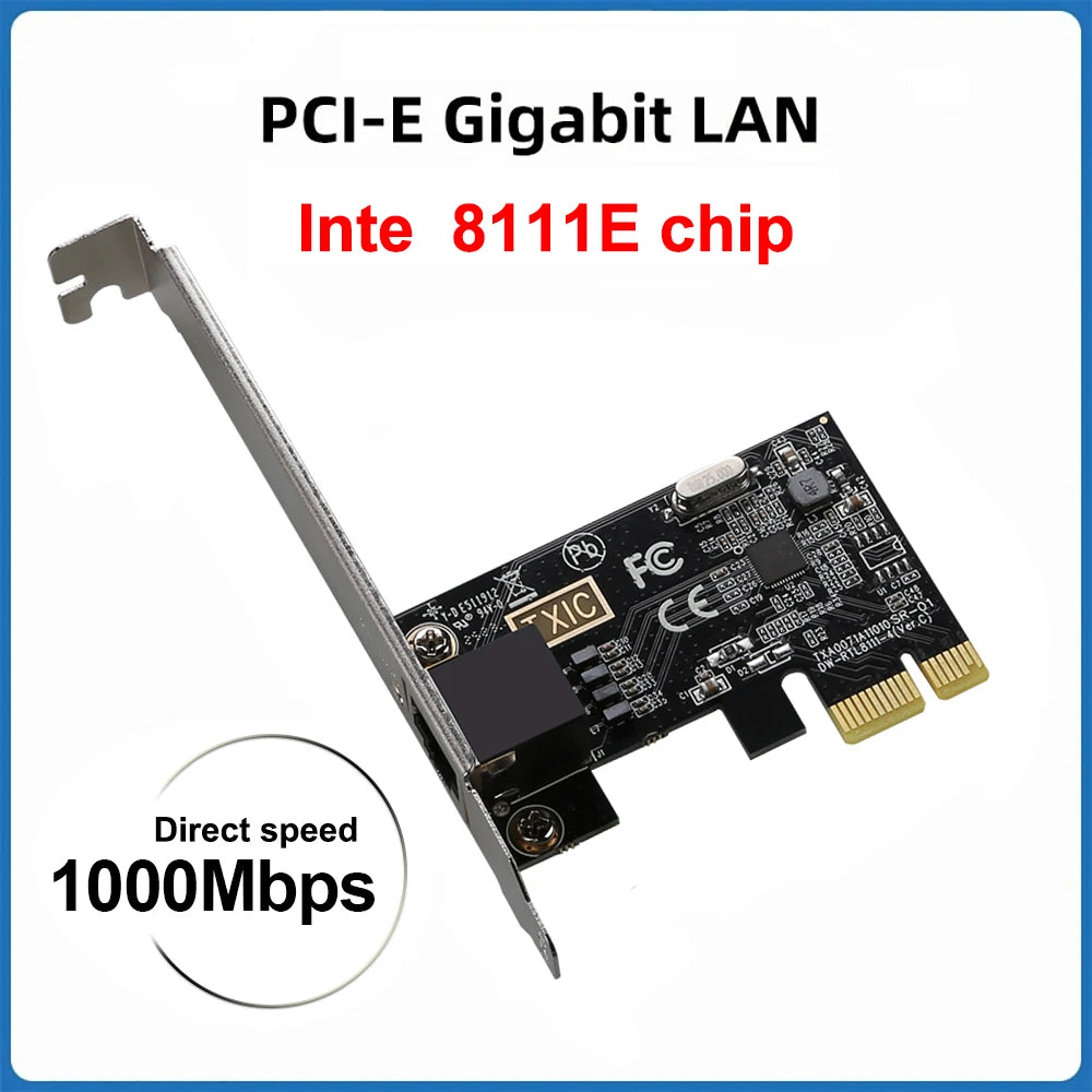 2.5G PICE To RJ45 Network Card RTL8125B chip 2500Mbps RJ45 PCI Express Converter Lan Ethernet Gigabit Adapter For Win7/8/10/11