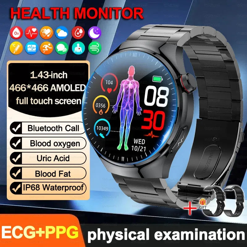 2026New For Man Smartwatches Outdoor Sport Smart Watch Men 1.43“ HD AMOLED Screen ECG physical examination BT5.0 Call smartwatc