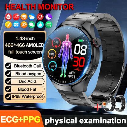 2026New For Man Smartwatches Outdoor Sport Smart Watch Men 1.43“ HD AMOLED Screen ECG physical examination BT5.0 Call smartwatc