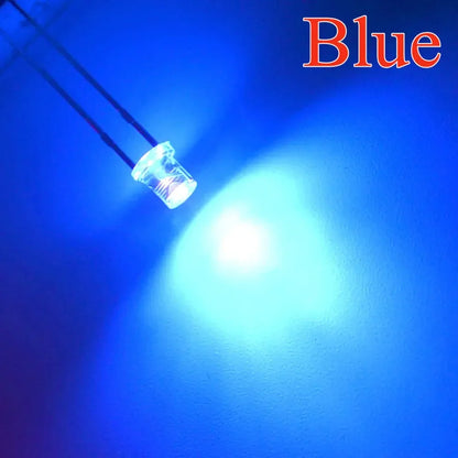 100pcs F3 3mm Flat Led Ultra Bright Diodes Wide Angle Light Emitting Bulbs Signage Decoration Advertising Lamp Ambient Building