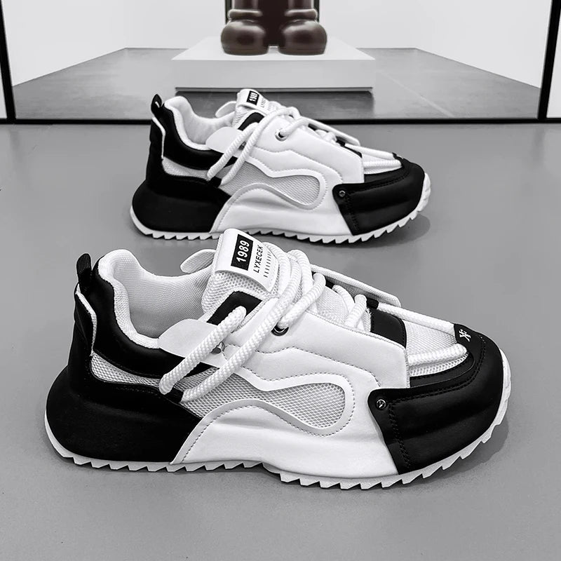 Chunky Sneakers Mens Designer Cover Bottom Sport Shoes Fashion Casual Microfiber Leather Upper Increased Internal Platform Shoes