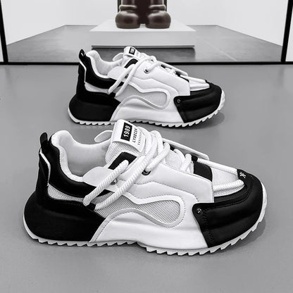 Chunky Sneakers Mens Designer Cover Bottom Sport Shoes Fashion Casual Microfiber Leather Upper Increased Internal Platform Shoes