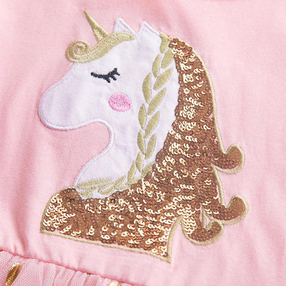 Girls' Unicorn Dress: Children's Spring/Summer New Sleeveless Embroidered Party Dress SH1696