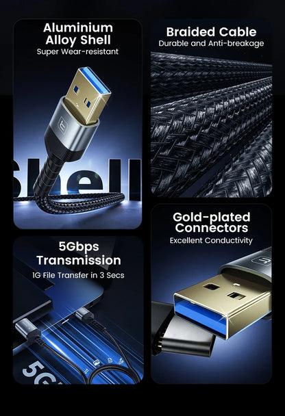 Toocki USB3.0 Extension Cable Male to Female Hi-Speed Transmission Data Cable for PC Laptop TV Xbox USB Extender Cord