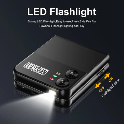 SERVO 4 SIM Fashionable Flip Cellular Phone Speed Dial Flashlight Magic Voice FM Radio 2G GSM Foldable Mobile Phone Type-C 2.6"