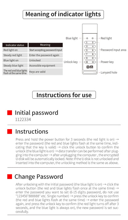 DM FD063 256-bit Encrypted USB Drive Password Secure Flash Drive USB3.0 U Disk Support Reset/Wipe/Auto Lock Function