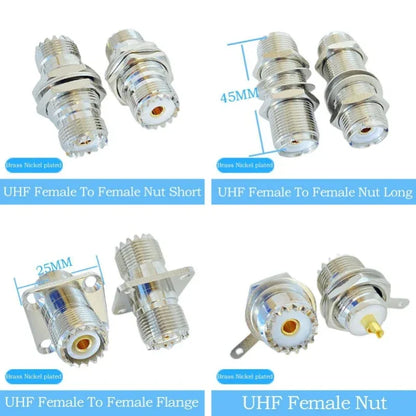 UHFmale Female SO239 PL259 Connector UHF 3 Way Splitter UHF 4-hole Panel Mount Flange RF Coaxial Pure Copper High Quality