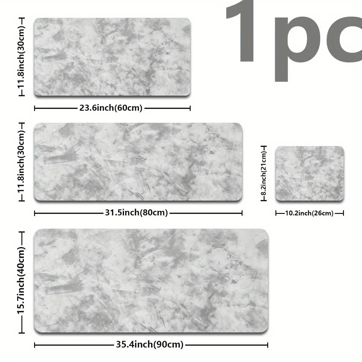 Sleek Grey - Toned Desk Mat: Non - Slip PC Accessory for Gaming & Office, Large - sized with a Minimalist Design