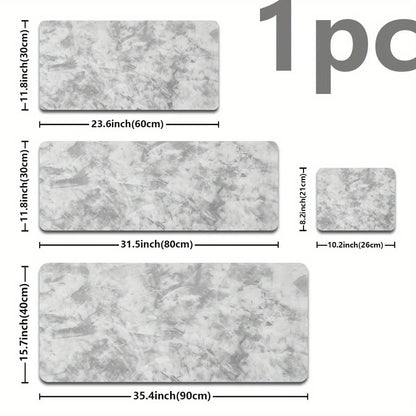 Sleek Grey - Toned Desk Mat: Non - Slip PC Accessory for Gaming & Office, Large - sized with a Minimalist Design