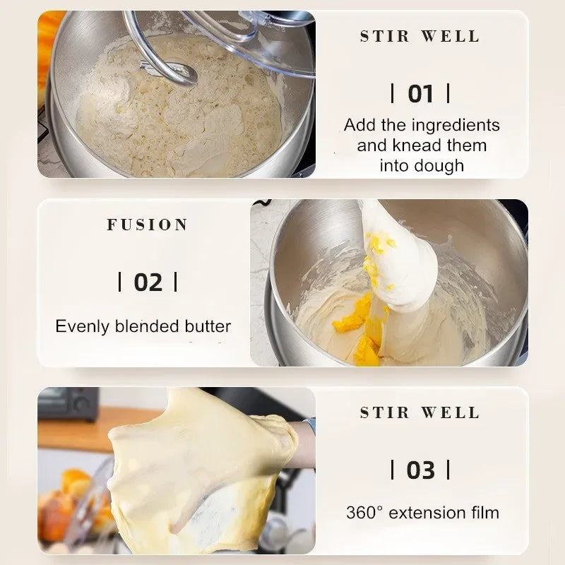5L Stand Mixer – 3-in-1 Multifunctional Kitchen Machine with Dough Hook, Beater & Whisk,1000W Powerful Motor for Baking/Cooking
