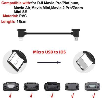 Data Cable OTG Remote Controller to Phone Tablet Connector USB TypeC IOS Extend for DJI MINI 4K/2/3 Pro/SE/Pro/Air/Mavic 2/3
