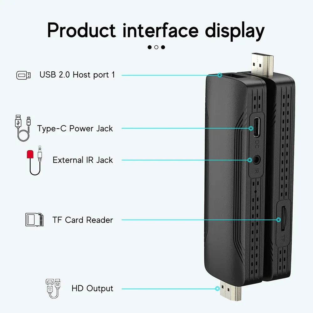 DQ06 ATV Mini TV Stick Android12 Allwinner H618 Quad Core Cortex A53 Support 8K Video 4K Wifi6 BT Remote TVBox Media player