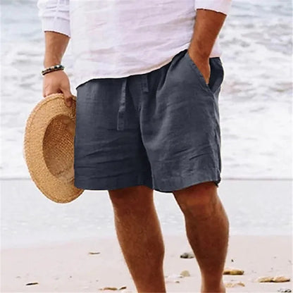 2025 Linen fabric summer Sports Shorts Men Beaching Shorts pocket Bodybuilding Sweatpants Fitness Jogger Running Gyms Men Shorts