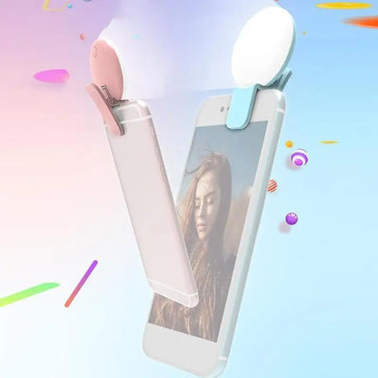 Portable Mini LED Selfie Ring Light for Mobile Phones Durable Three Step Dimming Photography Clip-On Fill Light for Perfect Self