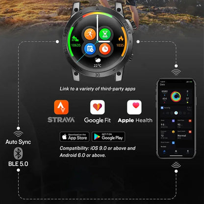 NORTH EDGE New GPS Watches Men Sport Smart Watch HD AMOLED Display 50M ATM Altimeter Barometer Compass Smartwatch for Men