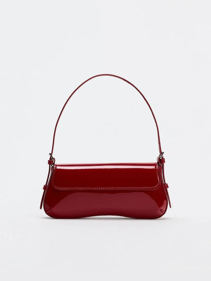 Red Stick Underarm Bag 2024 Autumn New Product Fashionable Simple Commuter Flip Retro Shoulder Bag