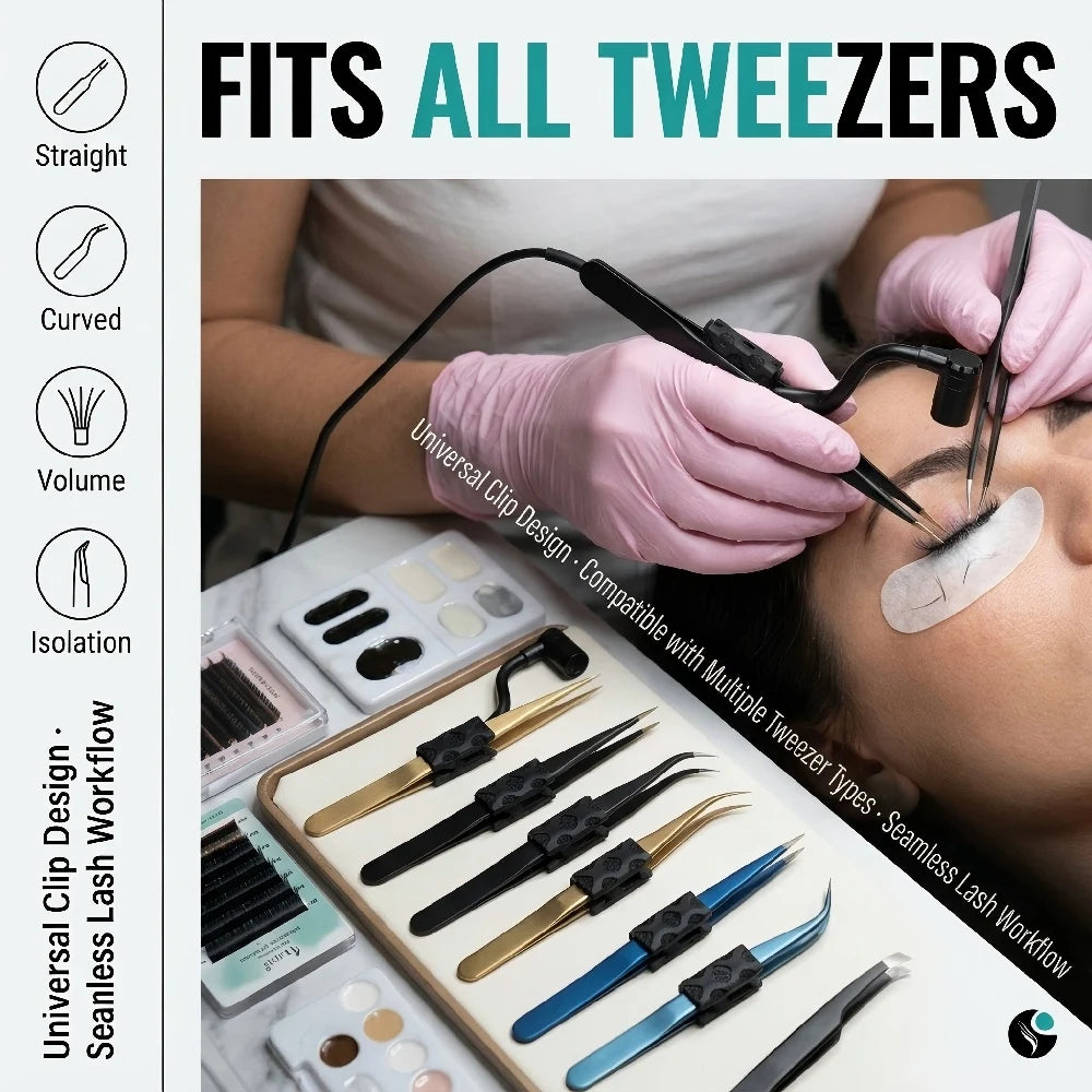Heatless UV LED Tweezers Lash Lamp 2W Handheld UV Lash System Quick Drying Lamp for Eyelash Extension