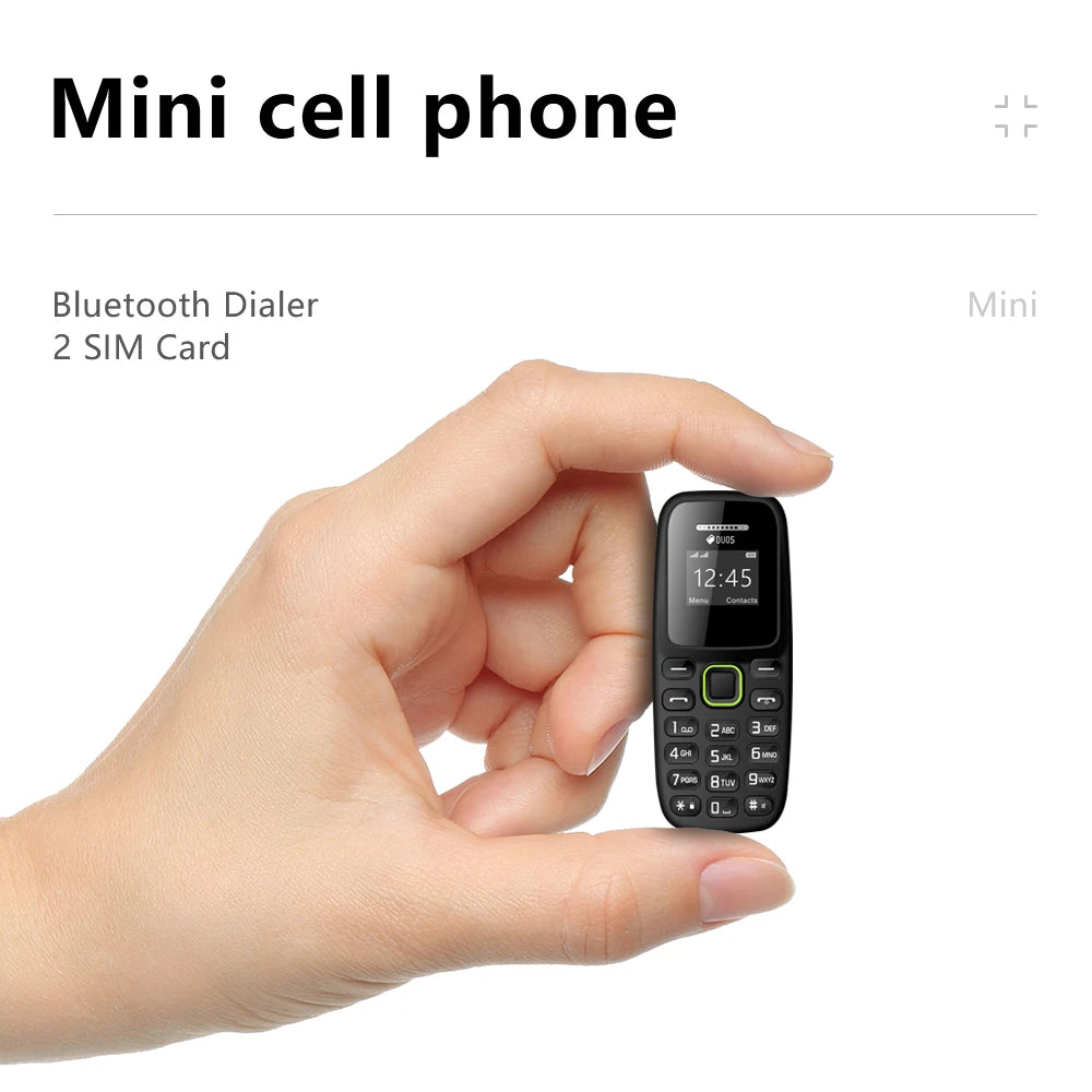 Button Mini Mobile Phone Bluetooth Earphone Dual SIM Cards Low Radiation Pocket Telephone Recording Alarm Backup Phone for Sport