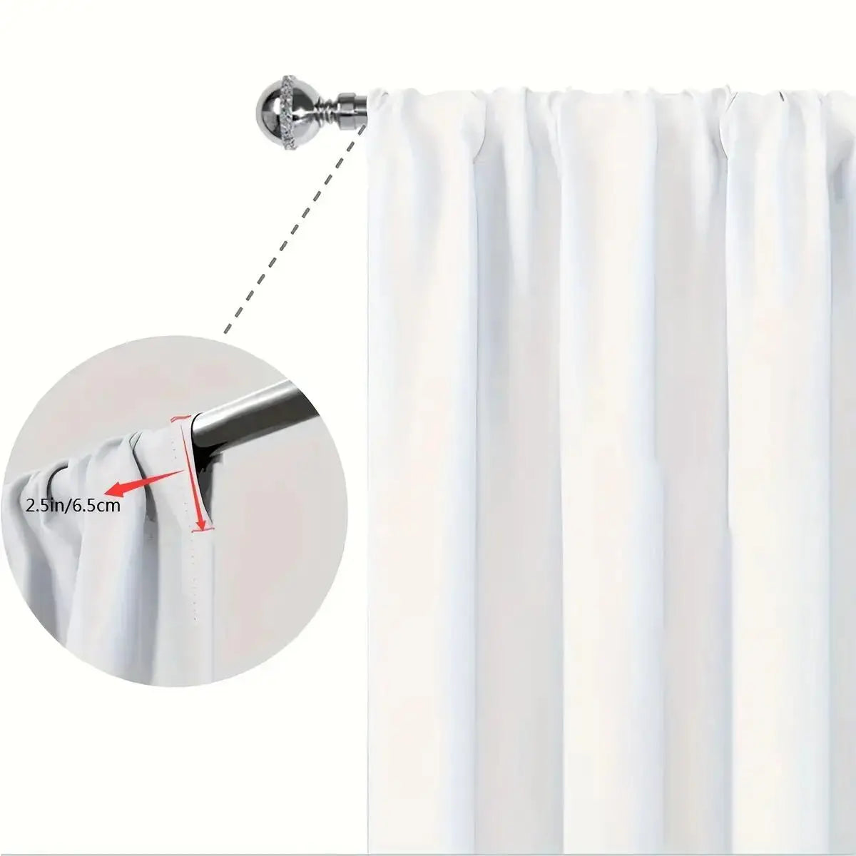 2pcs Blackout Curtain Set, Oriental Ink Landscape Design, Rod Pocket Polyester Panels, Contemporary Style, Machine Washable for