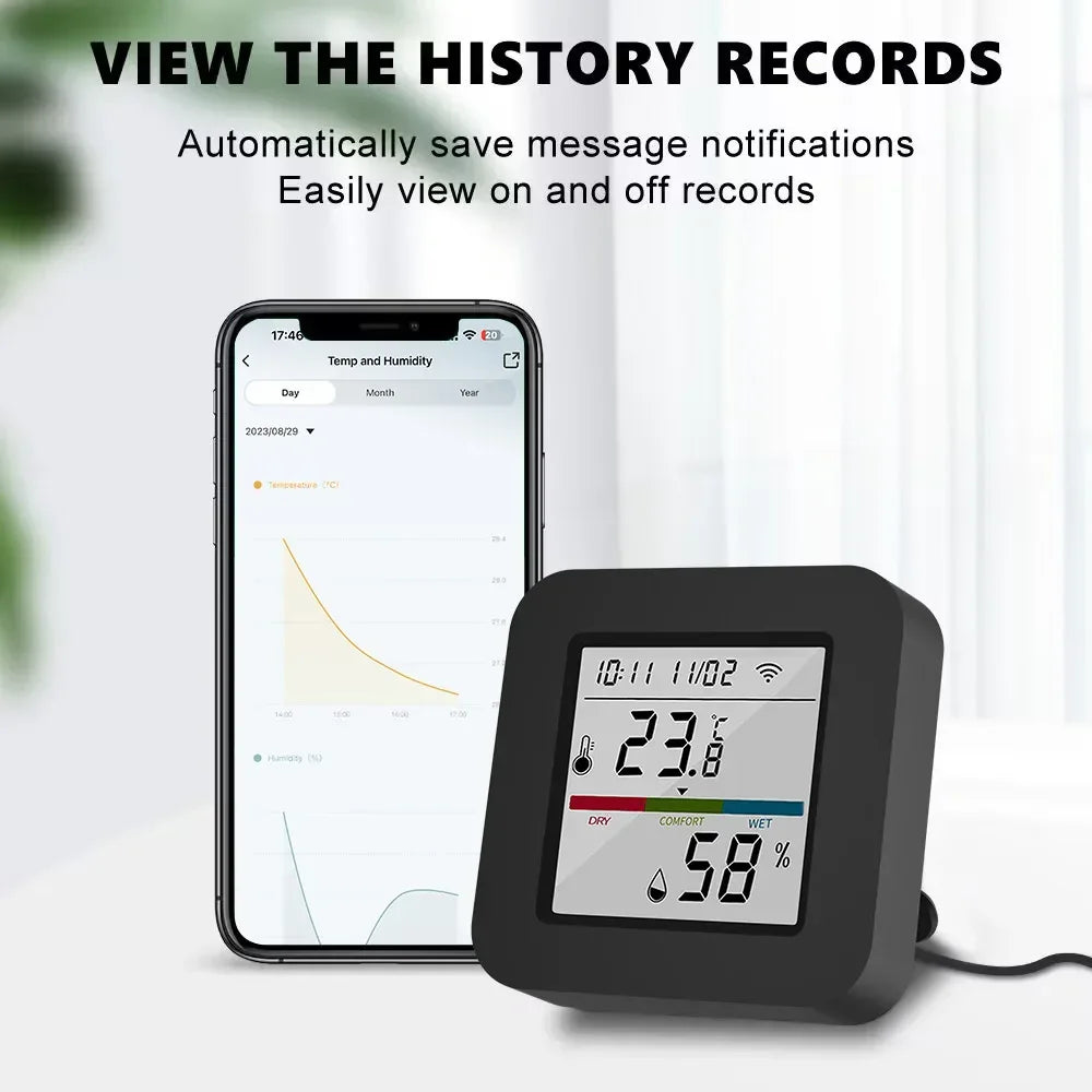 Tuya Smart Universal IR Remote With Temperature Humidity Sensor for Air Conditioner TV AC Works with Alexa Google Home Yandex