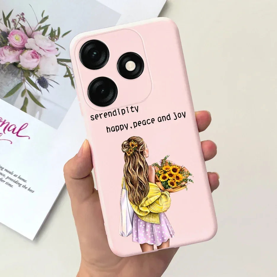 For Tecno Spark 20 Case Spark 20C BG7n Prety Girls Butterfly Painted Phone Case For Tecno Spark 20 Pro Spark20 C Soft TPU Fundas